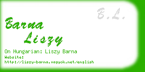 barna liszy business card